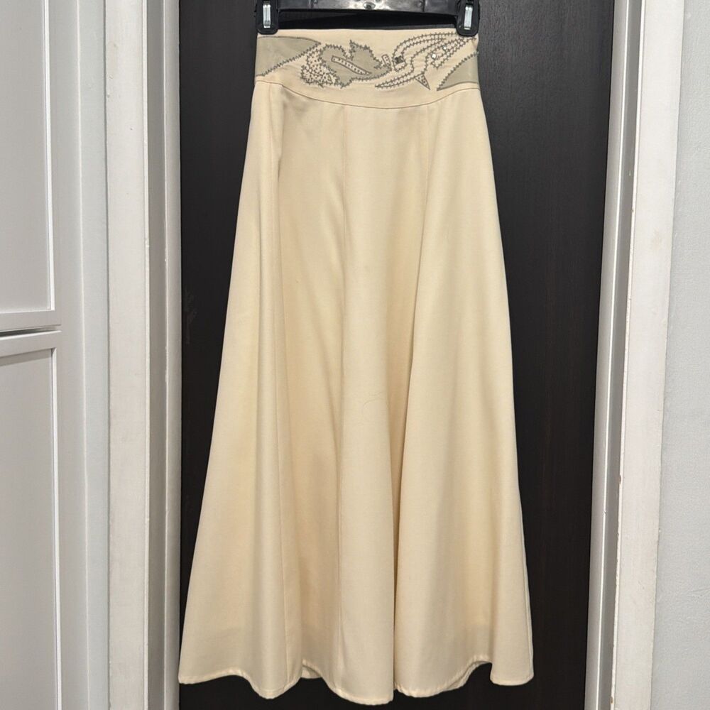 Vtg 80s EREZ Wool Skirt Embellished High Waist 4 Statement Cocktail Dynasty-Era